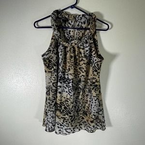 Spense sleeveless animal print summer top size Large